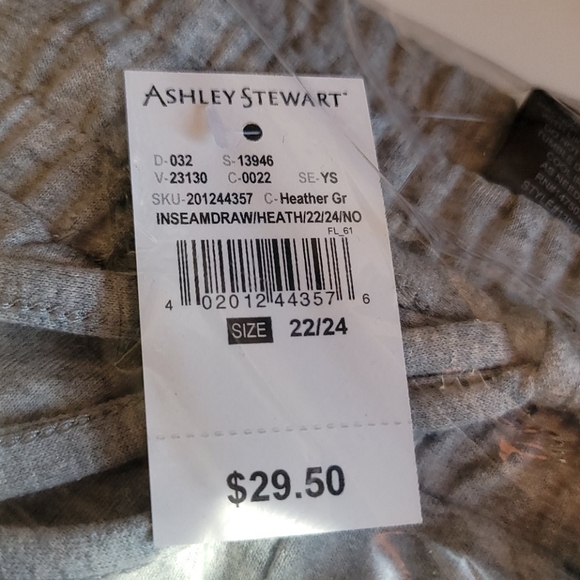 Ashley Stewart Cotton High Waist Gray Athleisure Shorts - Picture 3 of 4